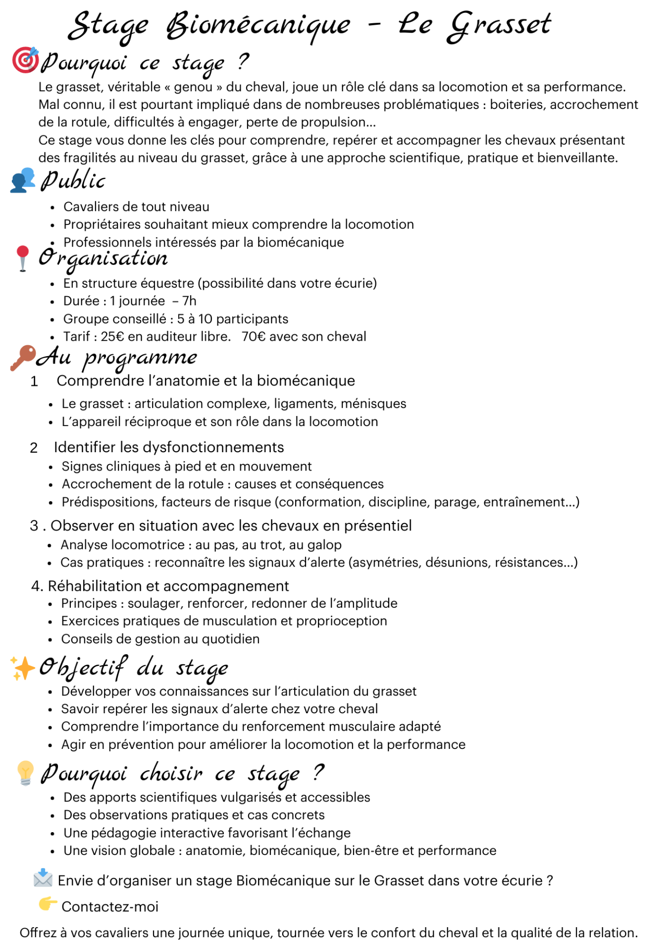 Stage biomecanique grasset